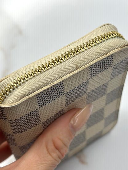 Pre-owned Louis Vuitton Damier azur compact zippy