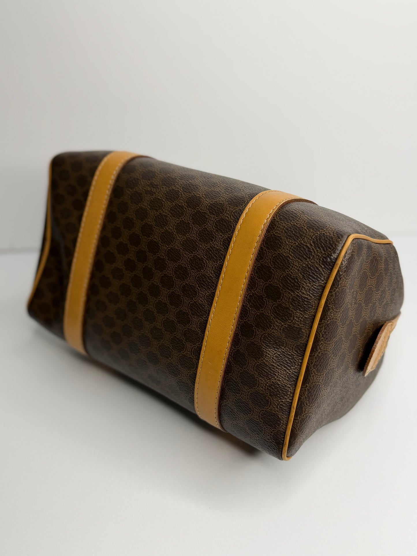 Pre-owned Celine Macadam canvas  Mini Boston bag