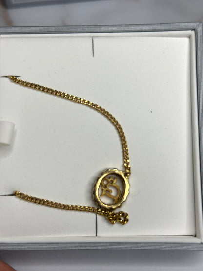 Pre-owned Christian Dior vintage Crystal embellished pendant necklace