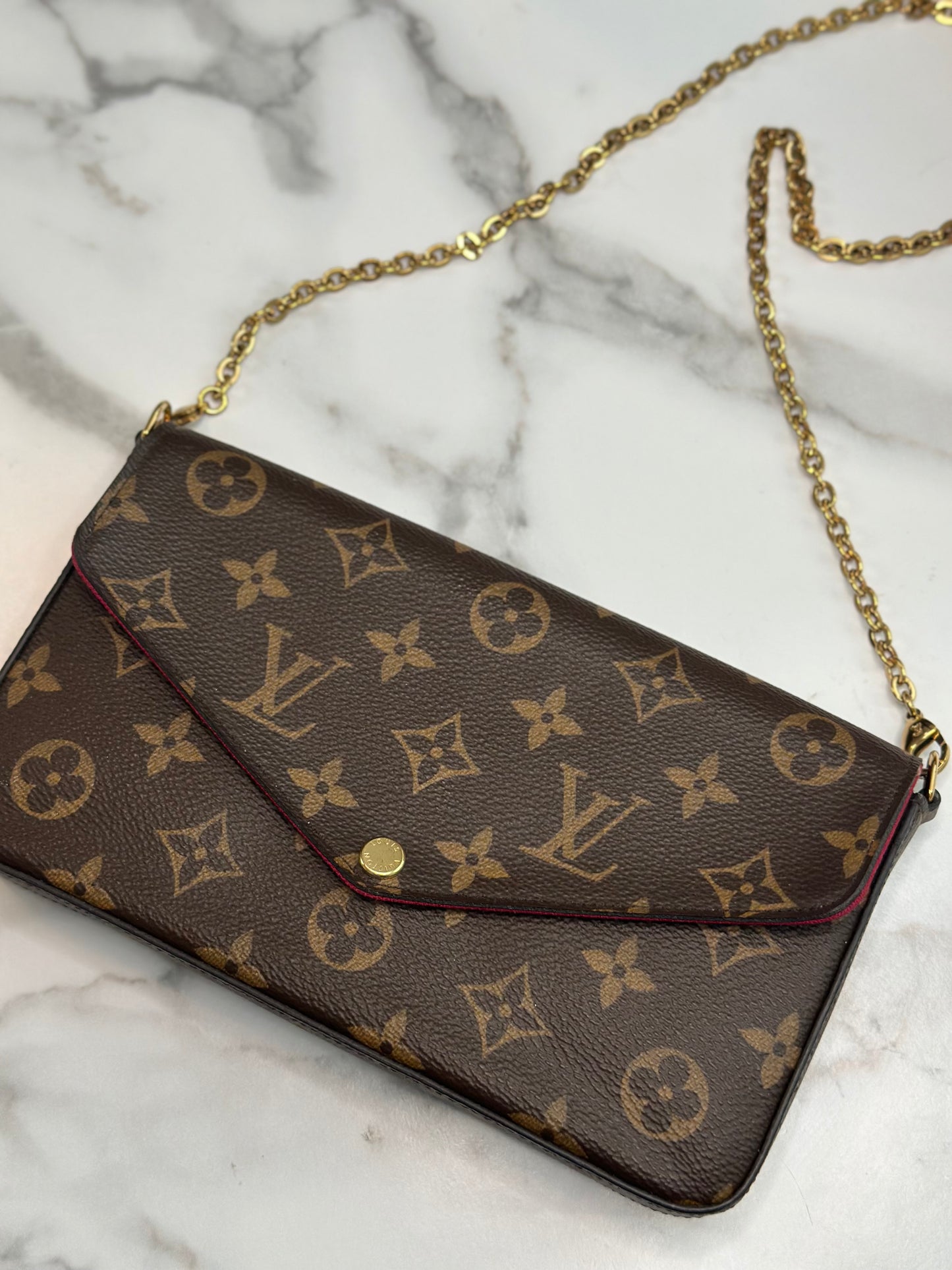 Pre-owned Louis Vuitton monogram canvas Pochette felicie crossbody