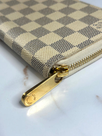 Pre-owned Louis Vuitton Damier azur zippy wallet