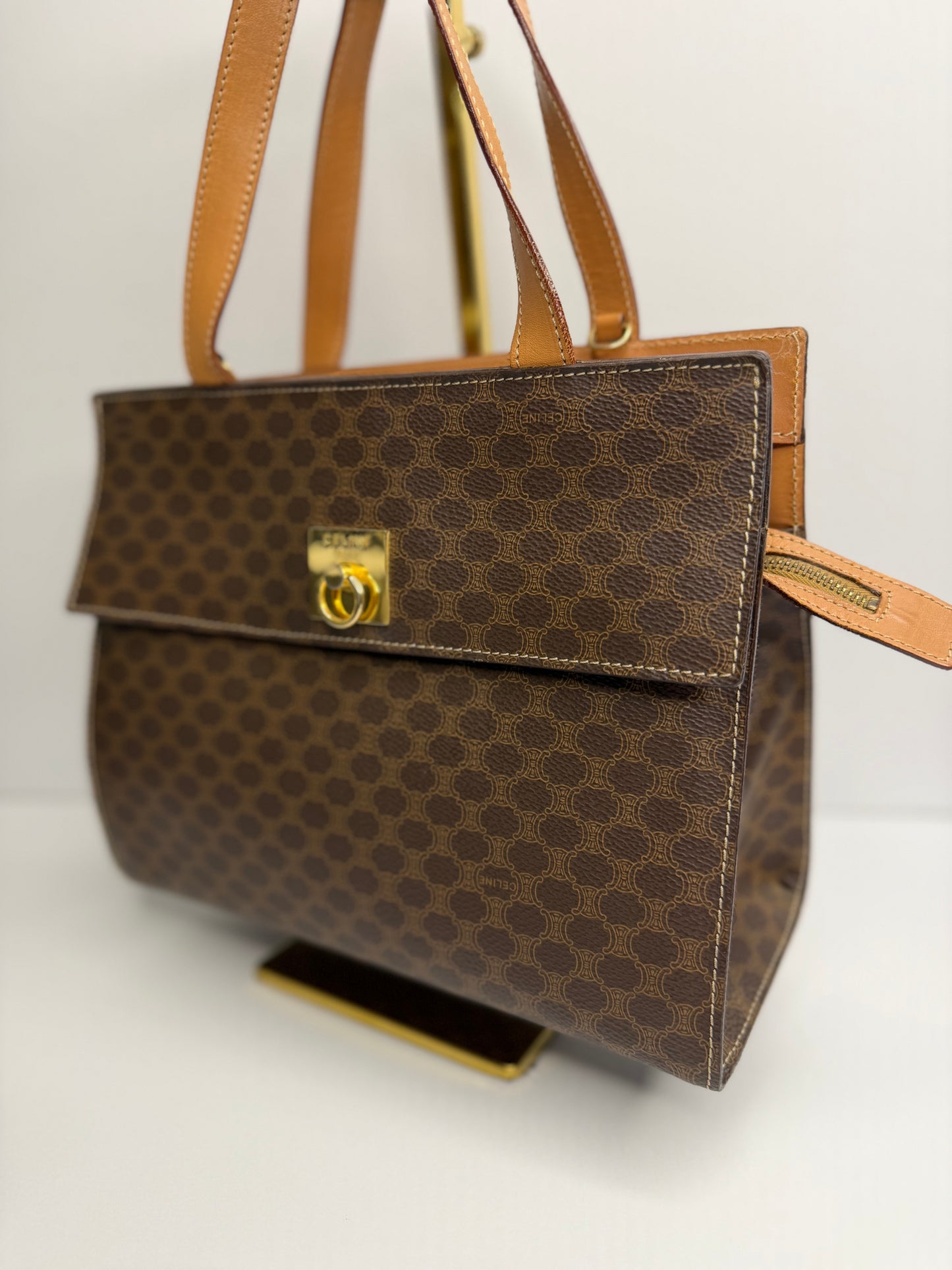 Pre-owned Celine Macadam canvas two way tote