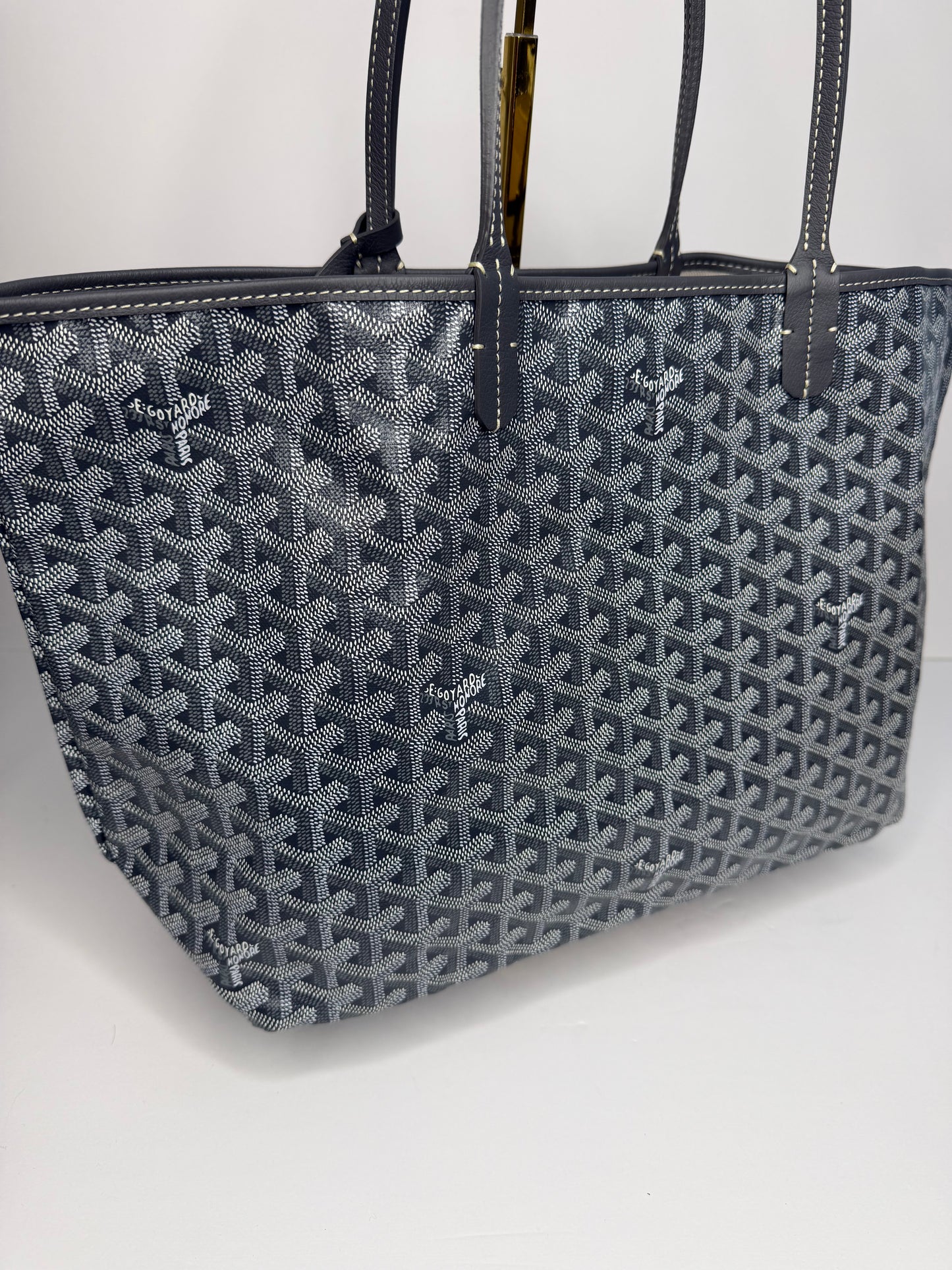 Pre-owned Goyard Grey Goyardine Canvas St. Louis PM Tote