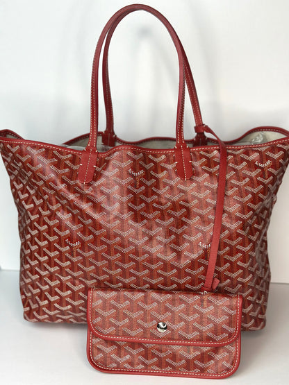 Pre-owned Goyard Red Goyardine canvas St. Louis PM tote
