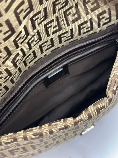 Pre-owned Fendi Zucchino FF Canvas Shoulder Bag