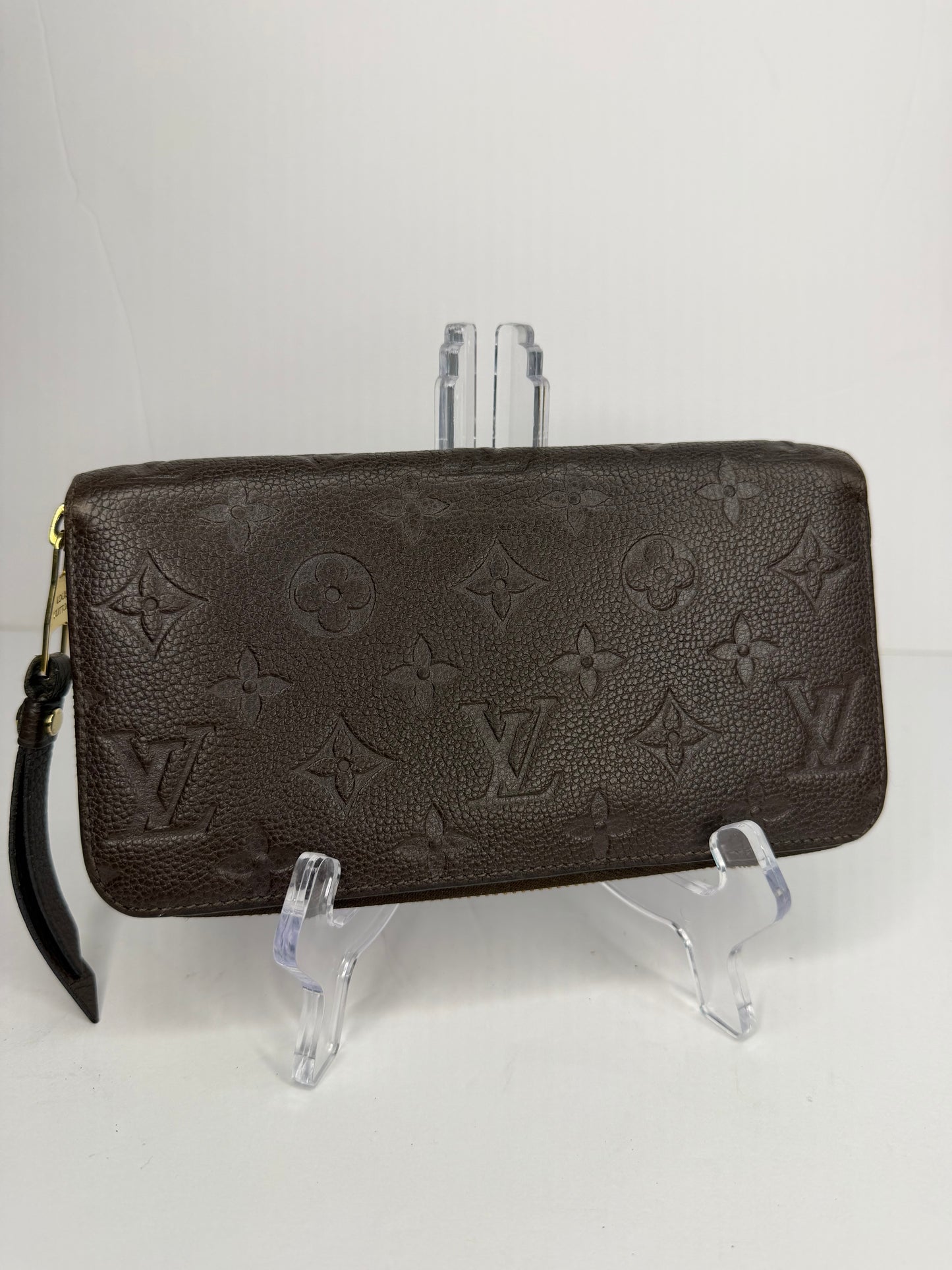 Pre-owned Louis Vuitton dark brown Empriente leather zippy wallet