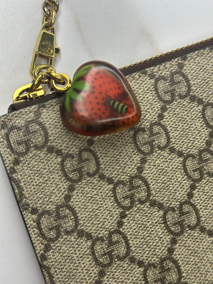 Pre-owned Gucci GG canvas Double G Strawberry Wrist Wallet