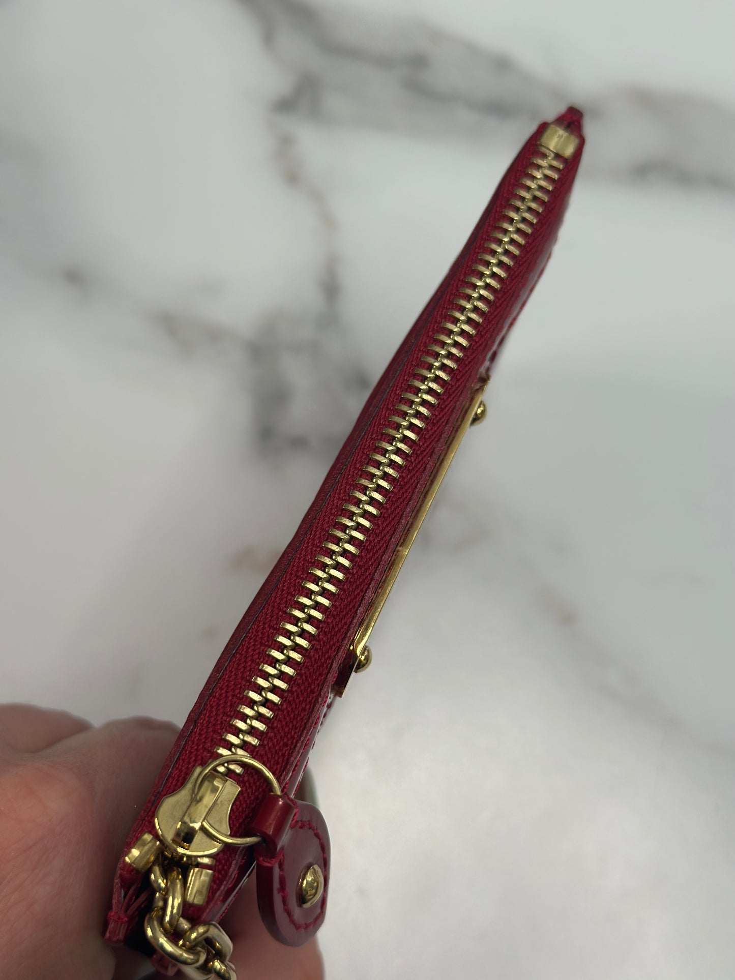 Pre-owned Louis Vuitton monogram red vernis coin pouch