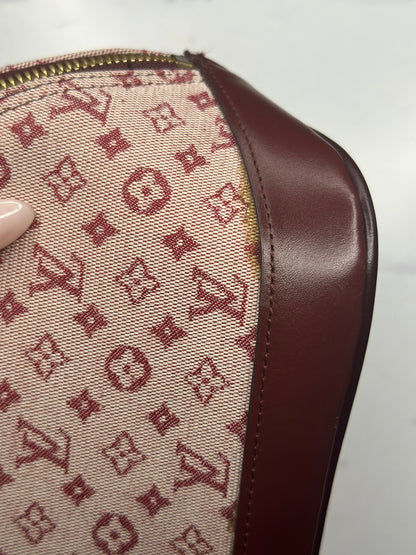 Pre-owned Louis Vuitton Mini Lin Cherry Canvas Alma long top handle tote