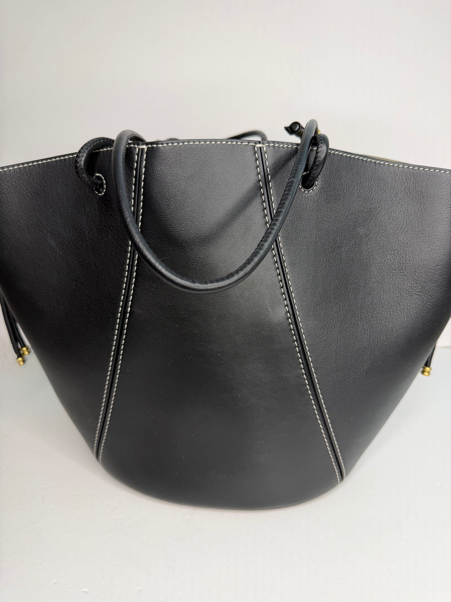 Pre-owned Tory Burch black leather Spaghetti Strap Tote