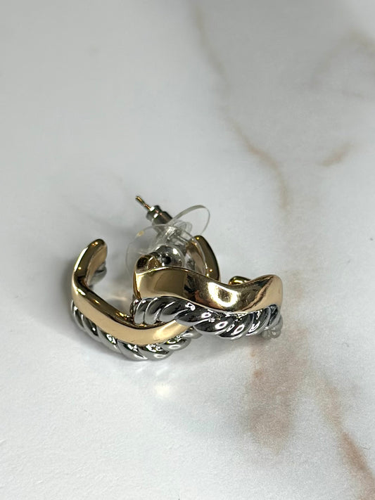 Lauren Mini two tone hoops