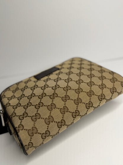 Pre-owned Gucci GG brown canvas belt bag