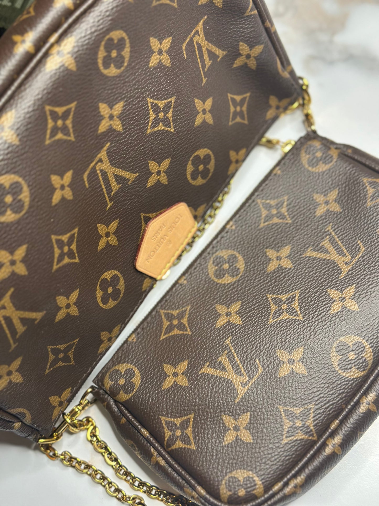 Pre-owned Louis Vuitton Monogram canvas multi Pochette accessories crossbody
