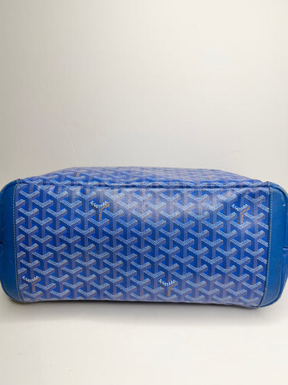 Pre-owned Goyard Artois MM goyardine canvas sky blue tote