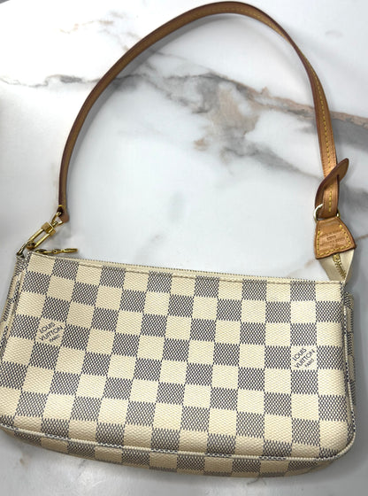 Pre-owned Louis Vuitton Damier Azur pochette accessories shoulder bag