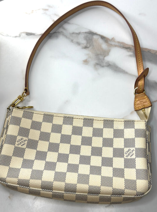 Pre-owned Louis Vuitton Damier Azur pochette accessories shoulder bag