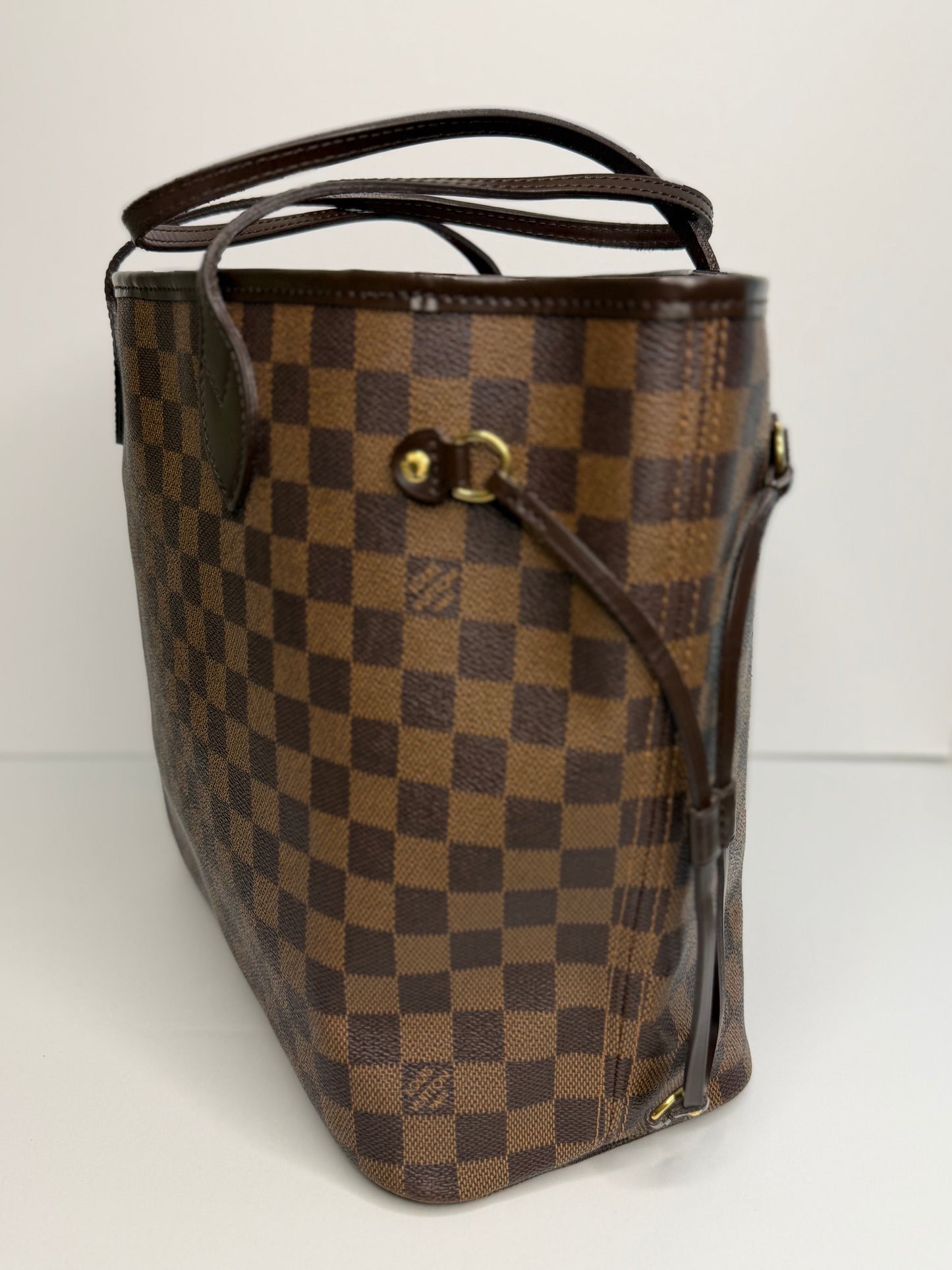 Pre-owned Louis Vuitton Damier Ebene canvas Neverfull MM tote