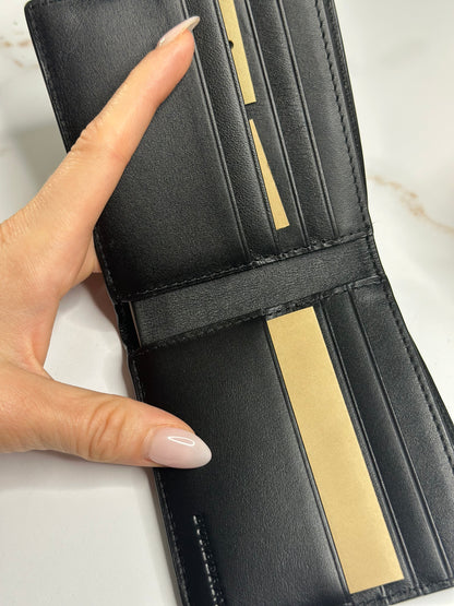 Pre-owned Burberry black and grey men’s bi-fold
