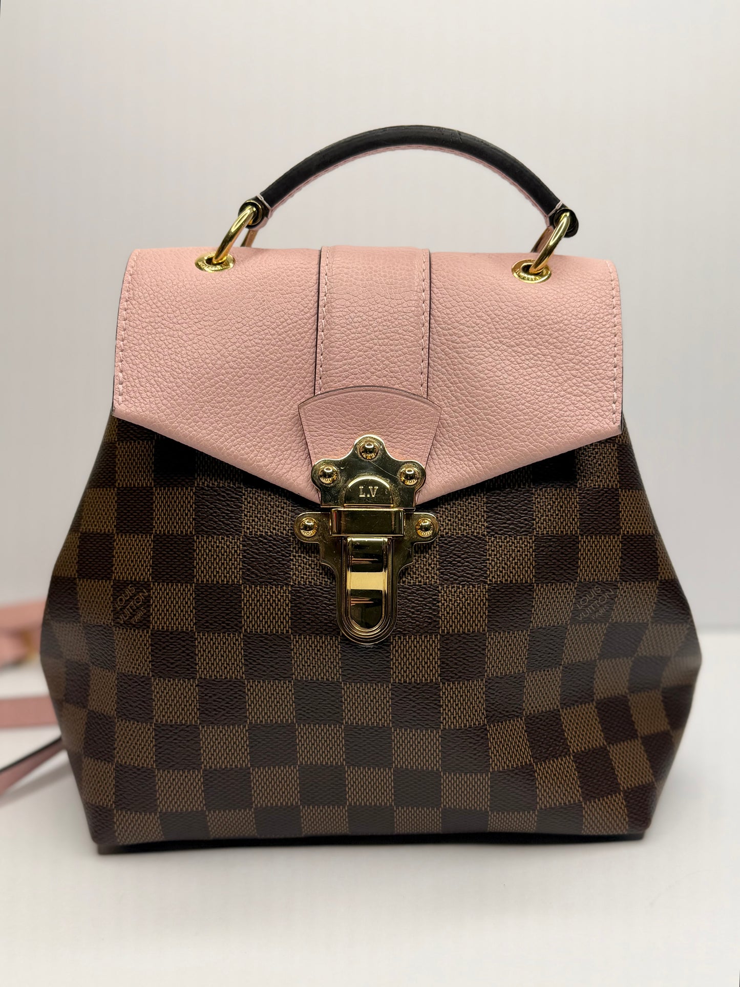 Pre-owned Louis Vuitton
Clapton Backpack Damier ebene and Leather