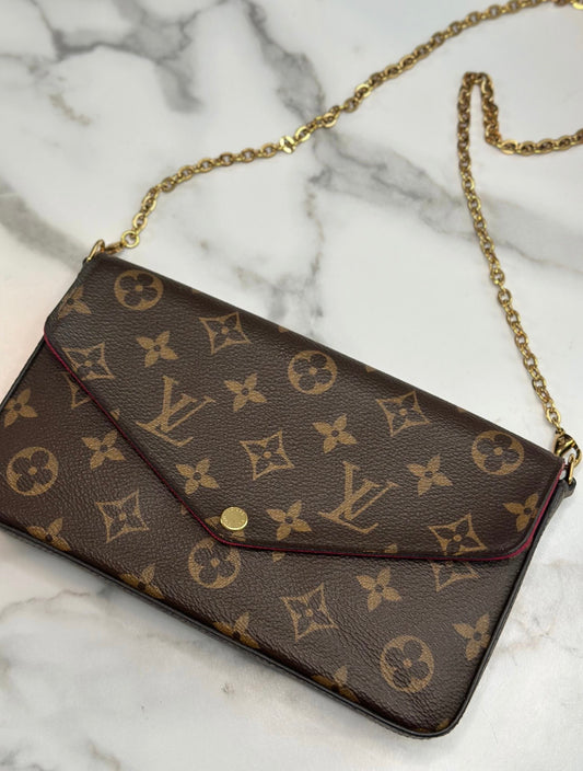 Pre-owned Louis Vuitton monogram canvas felicie pochette Crossbody