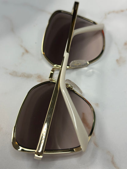 Pre-owned Prada blush x silver geometric sunglasses