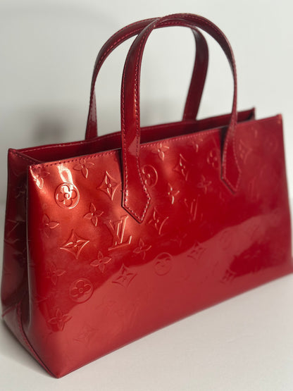 Pre-owned Louis Vuitton Pomme D'Amour vernis Wilshire p.m. tote
