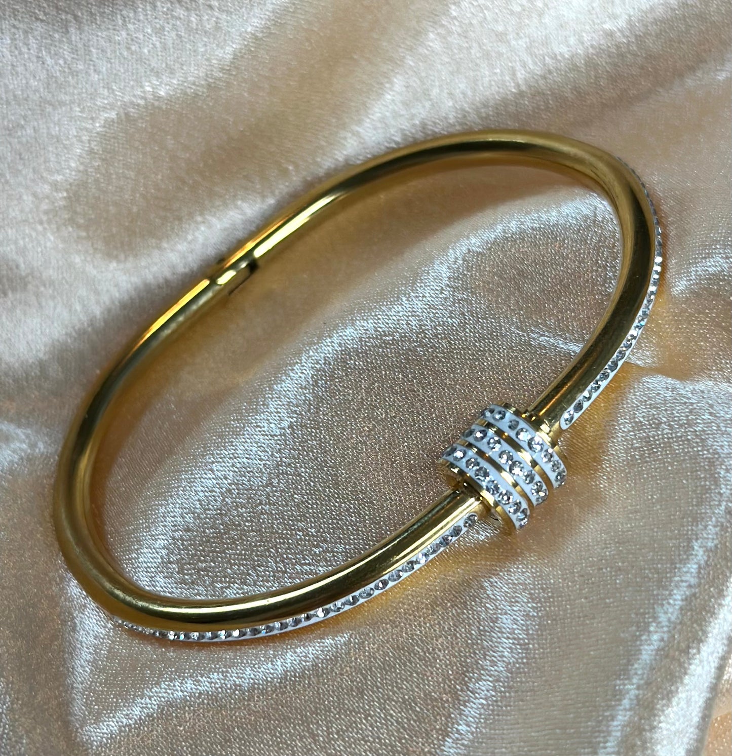 Galleria Gold Bangle with rhinestones