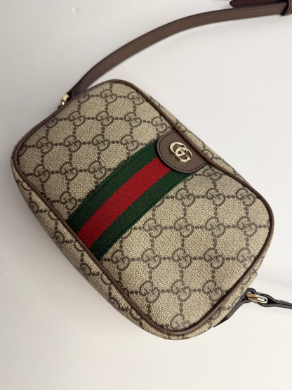 Pre-owned Gucci Ophidia supreme canvas small camera bag crossbody