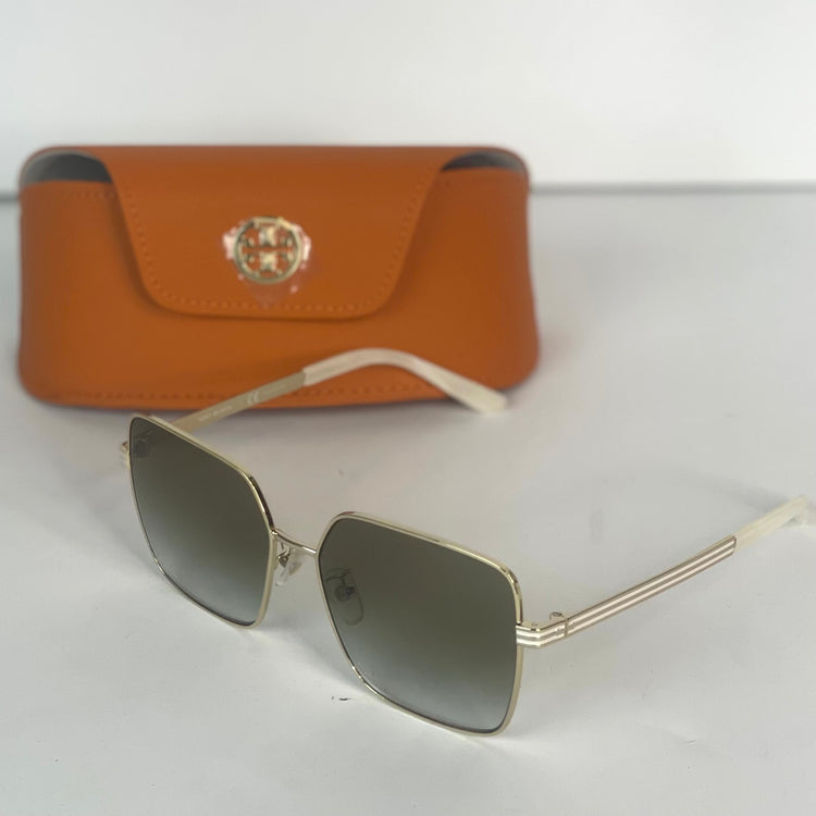 #30 Pre-Owned Tory Burch Light Gold and White Sunglasses