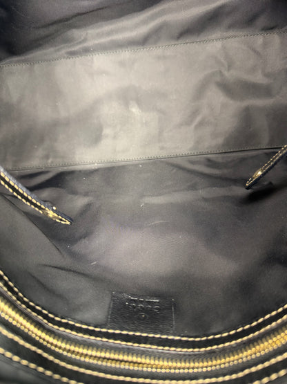 Pre-owned Gucci Dialux Medium Britt Tote Black