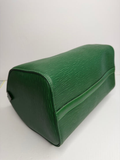 Pre-owned Louis Vuitton green Epi leather speedy 30 Boston bag