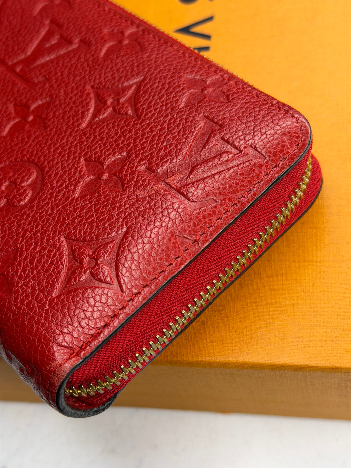 Pre-owned Louis Vuitton red empriente leather wallet