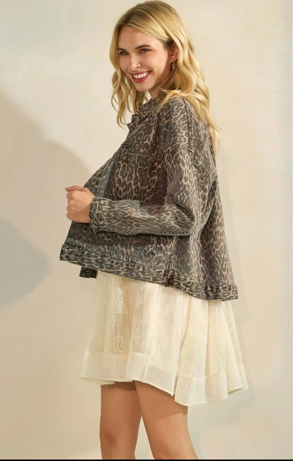 The Luxe Leopard Denim Jacket