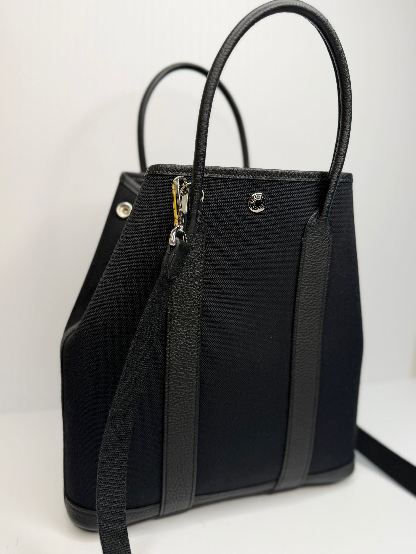 Pre-owned Hermes Black Garden File two way tote