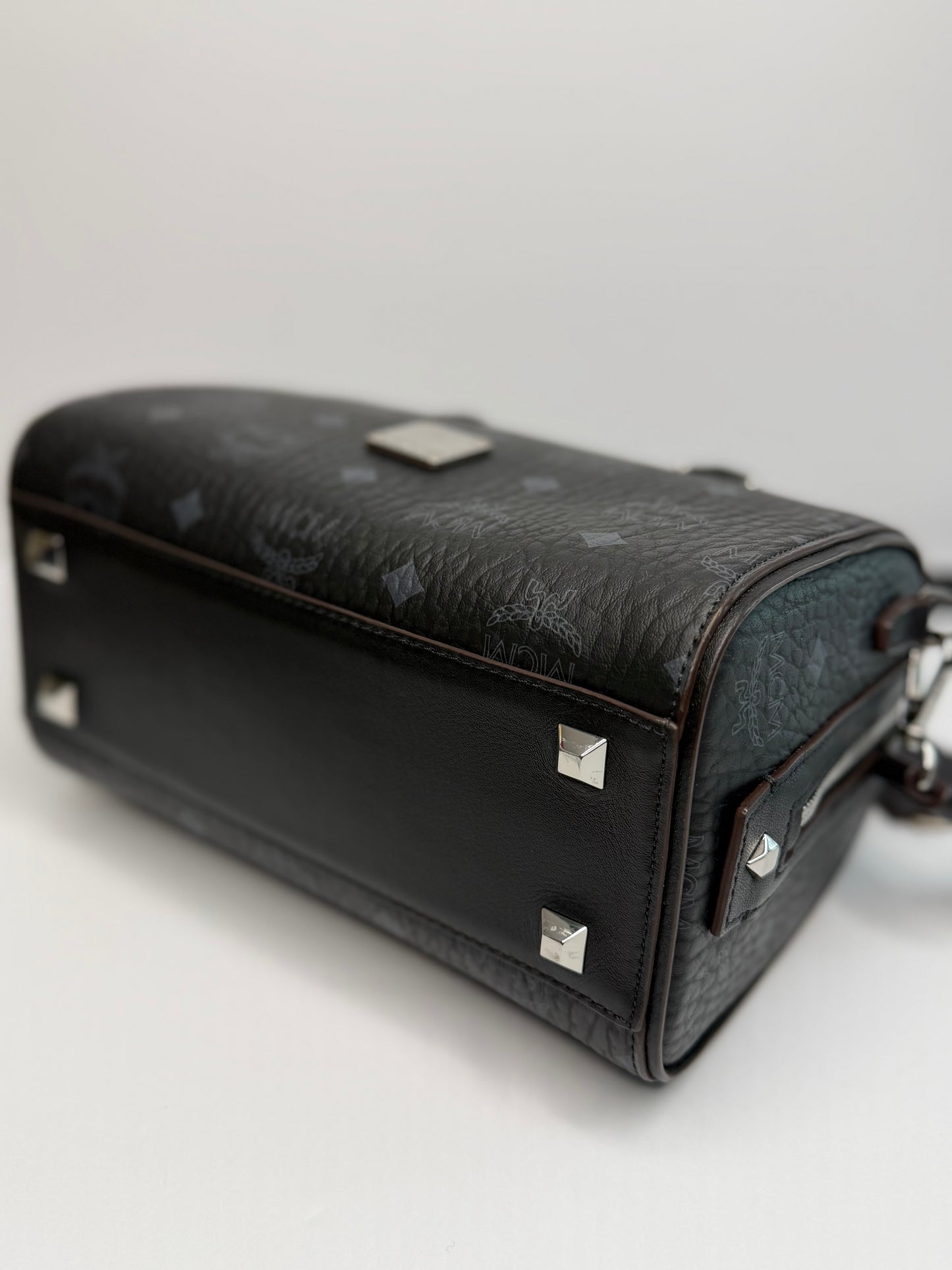 Pre-owned MCM Ella Boston Bag In Visetos