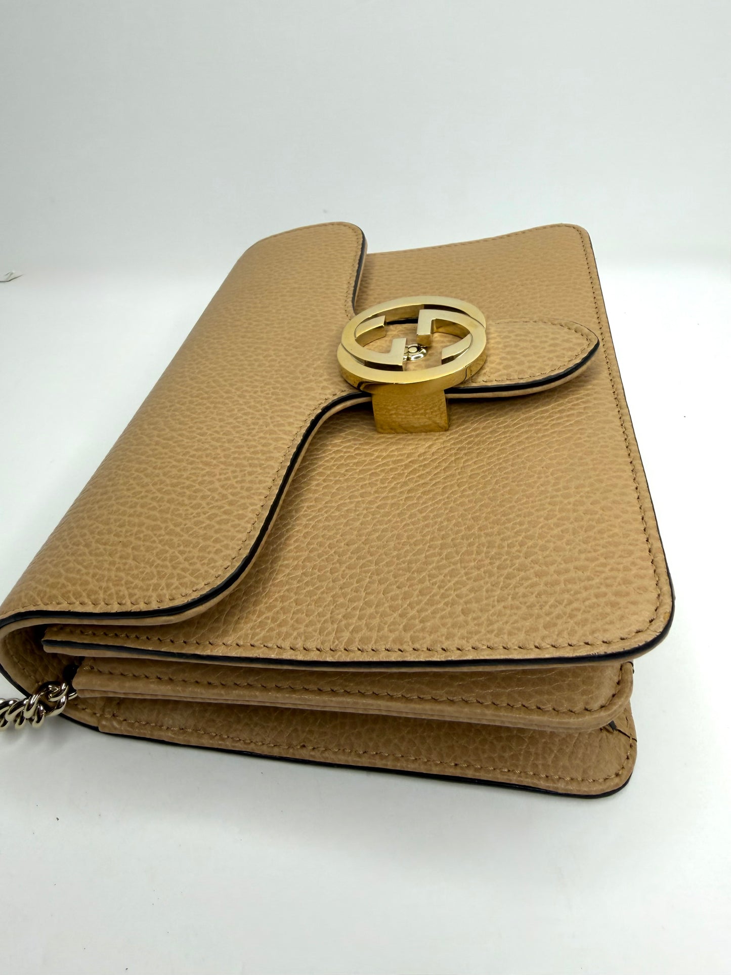 Pre-owned Gucci Beige leather  interlocking logo, Crossbody