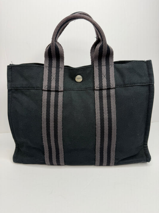 Pre-owned Hermes black canvas Toile Fourre-Tout PM