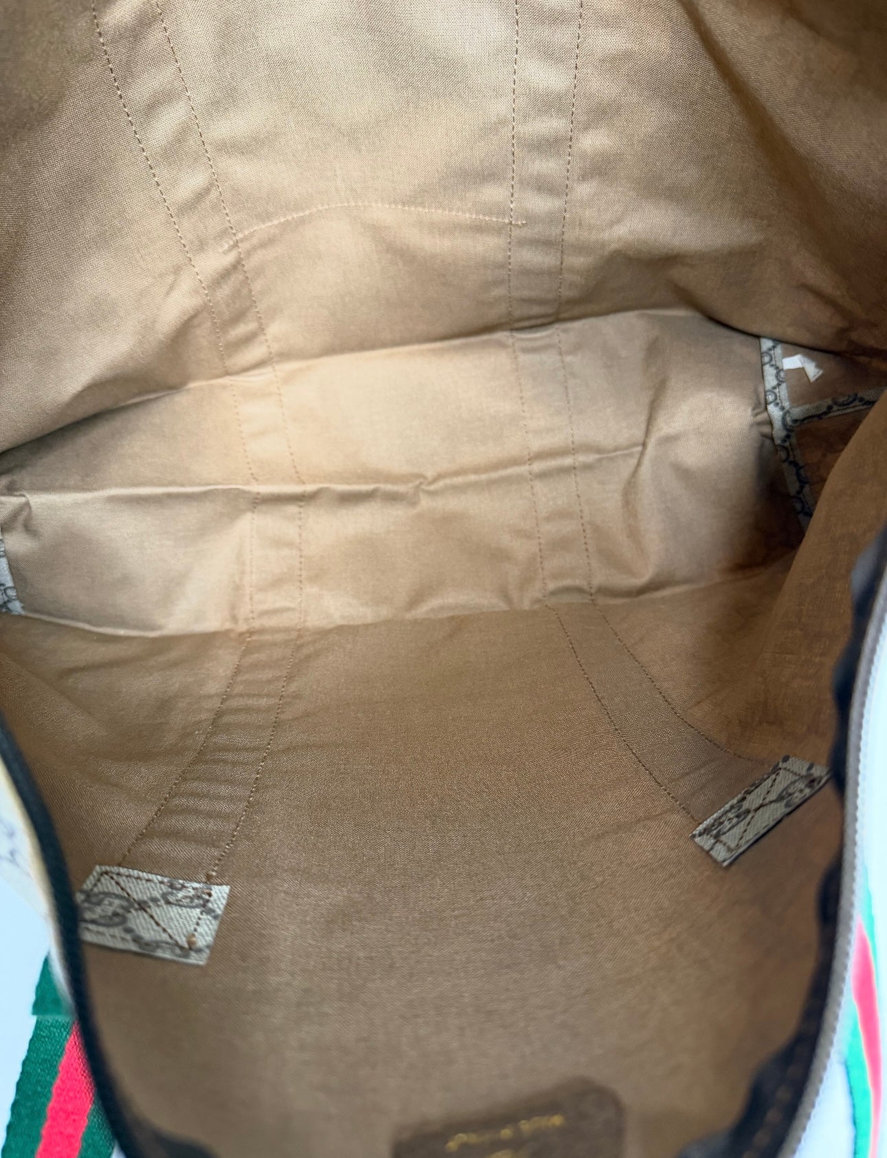 Pre-owned Gucci Vintage GG Plus canvas Sherry line weekender tote