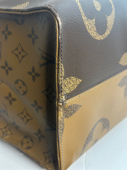 Pre-owned Louis Vuitton reverse monogram canvas On-The-Go GM tote
