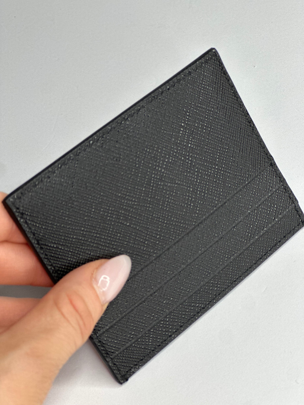 Pre-owned Prada black Saffiano leather card holder