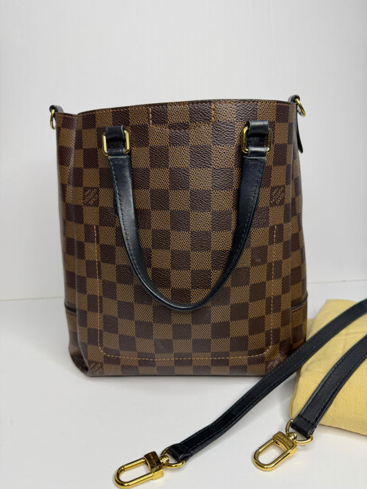 Pre-owned Louis Vuitton Damier ebene Belmont PM Tote