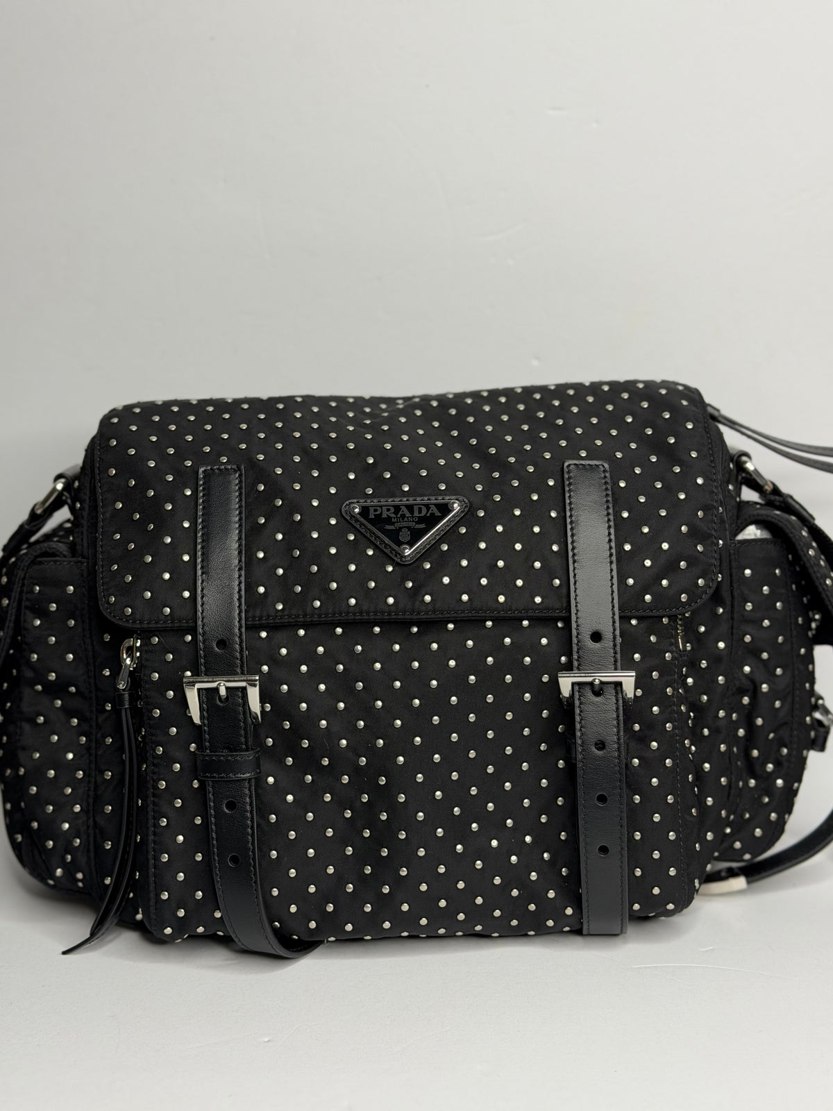 Pre-owned Prada nylon studded Crossbody