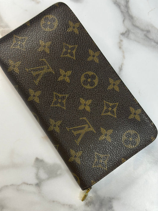 Pre-owned Louis Vuitton Monogram canvas Porto Monae Zip wallet TH1001