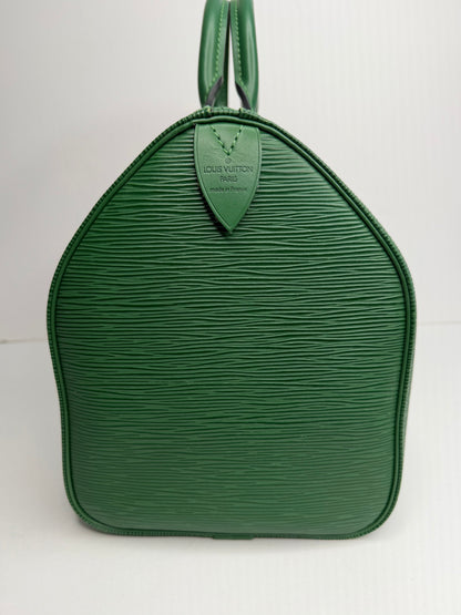 Pre-owned Louis Vuitton green Epi leather speedy 30 Boston bag