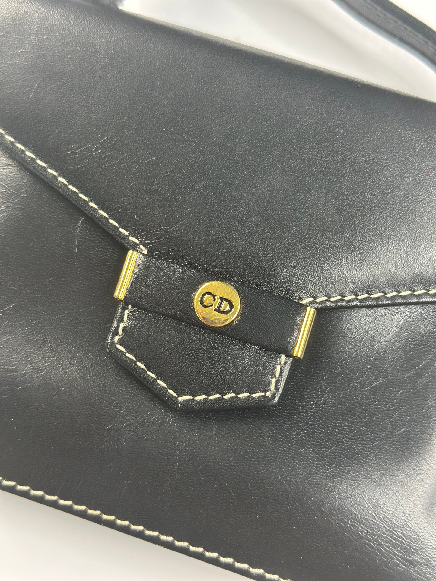 Pre-owned Christian Dior vintage calfskin leather top handle mini bag