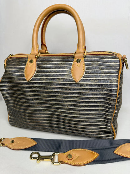 Pre-owned Louis Vuitton Limited Edition Argent Monogram Eden Speedy 30 Bandouliere