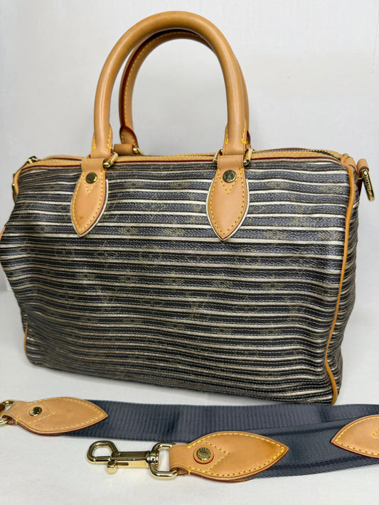 Pre-owned Louis Vuitton Limited Edition Argent Monogram Eden Speedy 30 Bandouliere