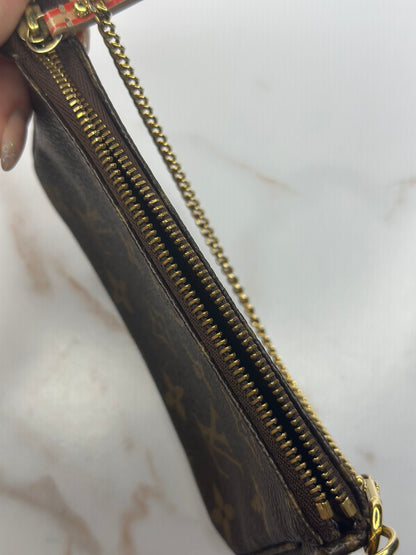 Pre-owned Louis Vuitton Monogram Trunks and Locks Mini Pochette Accessories