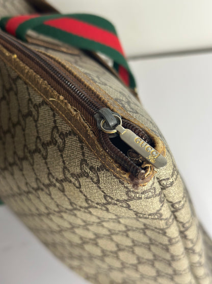 Pre-owned Gucci vintage GG supreme Canvas Sherry line weekender tote