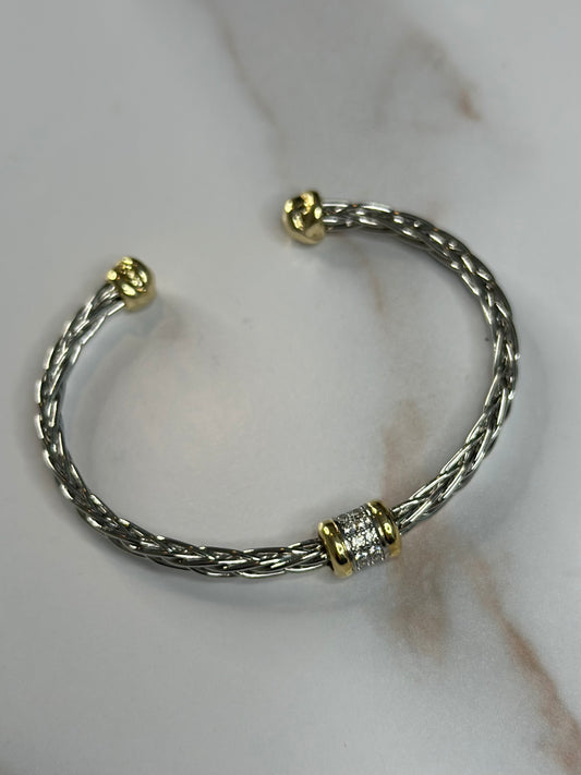 Ally Two Tone Braided Metal Bracelet